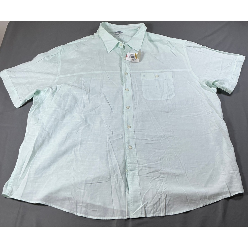 IZOD Saltwater Relaxed Classics Mens 4XL Yucca Mint Green Short Sleeve Shirt NWT